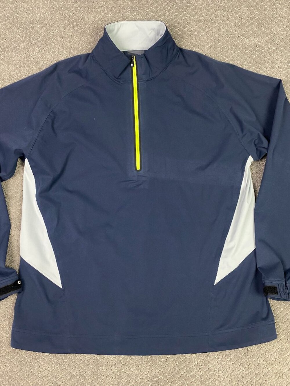 FootJoy Hydroknit Pullover Mens Large Navy Golf Performance Windbreaker 1/2 Zip